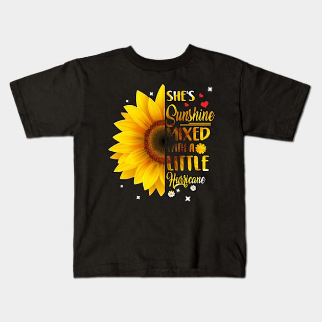 Cute Sunflower Graphic Letter Print Kids T-Shirt by Otis Patrick